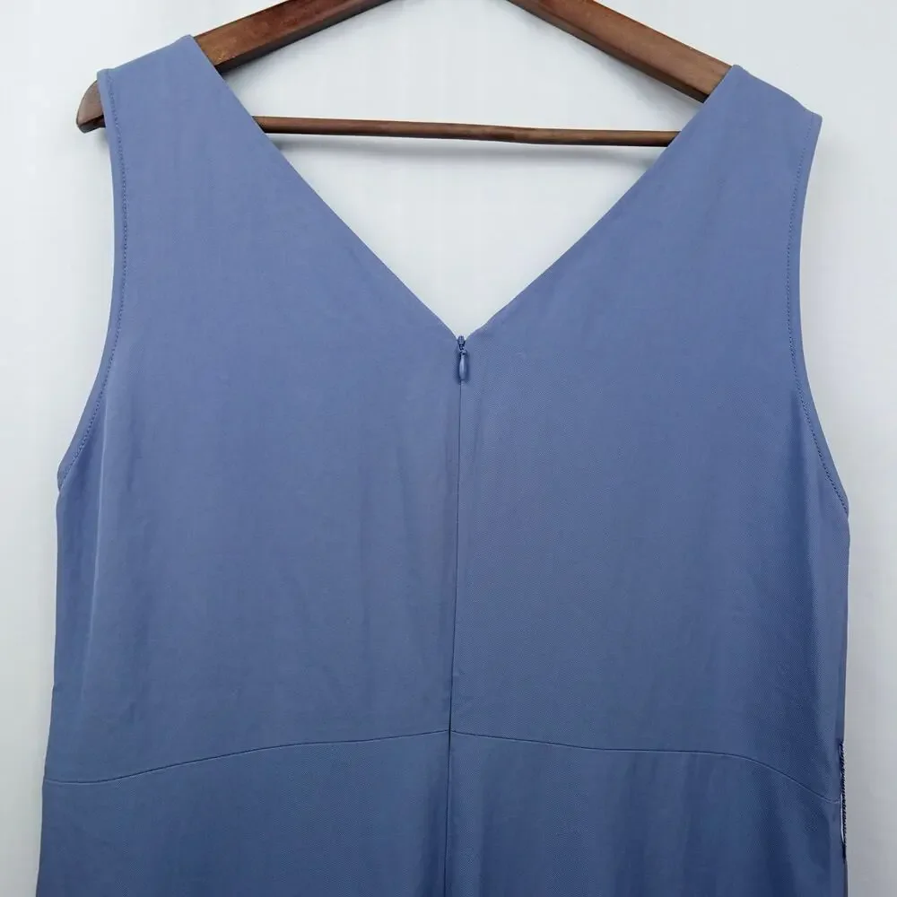 Everlane The Japanese GoWeave Essential Jumpsuit Sz 12 Dusty Blue -Missing Belt-